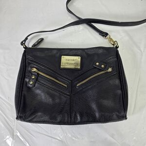 Nicole Miller Black Mobile Phone Pocket Clutch Purse 2 Zippered Pockets